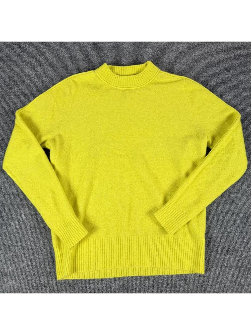 Athleta Yellow Knit Merino Wool Blend Sweater Small - Bubblegum Pixie, Neon